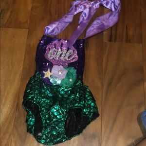 One year old little mermaid birthday outfit